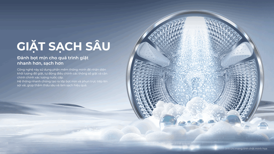 Công nghệ giặt sạch sâu đánh bọt Essence Wash