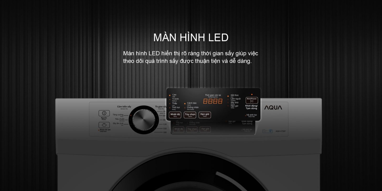 Máy sấy thông hơi Aqua 7kg AQH-V700F.W