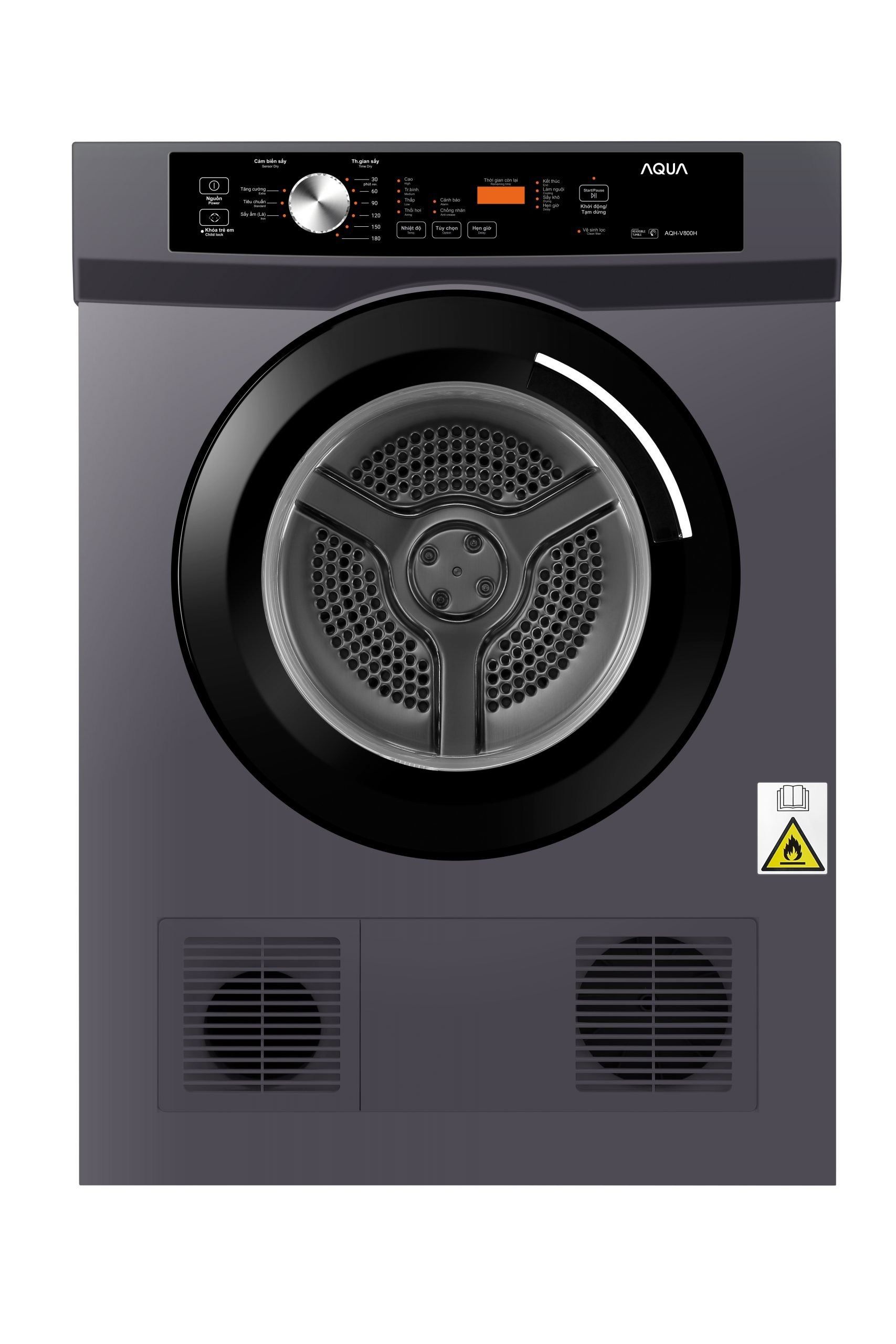 Máy sấy thông hơi 8kg Aqua AQH-V800H.SS
