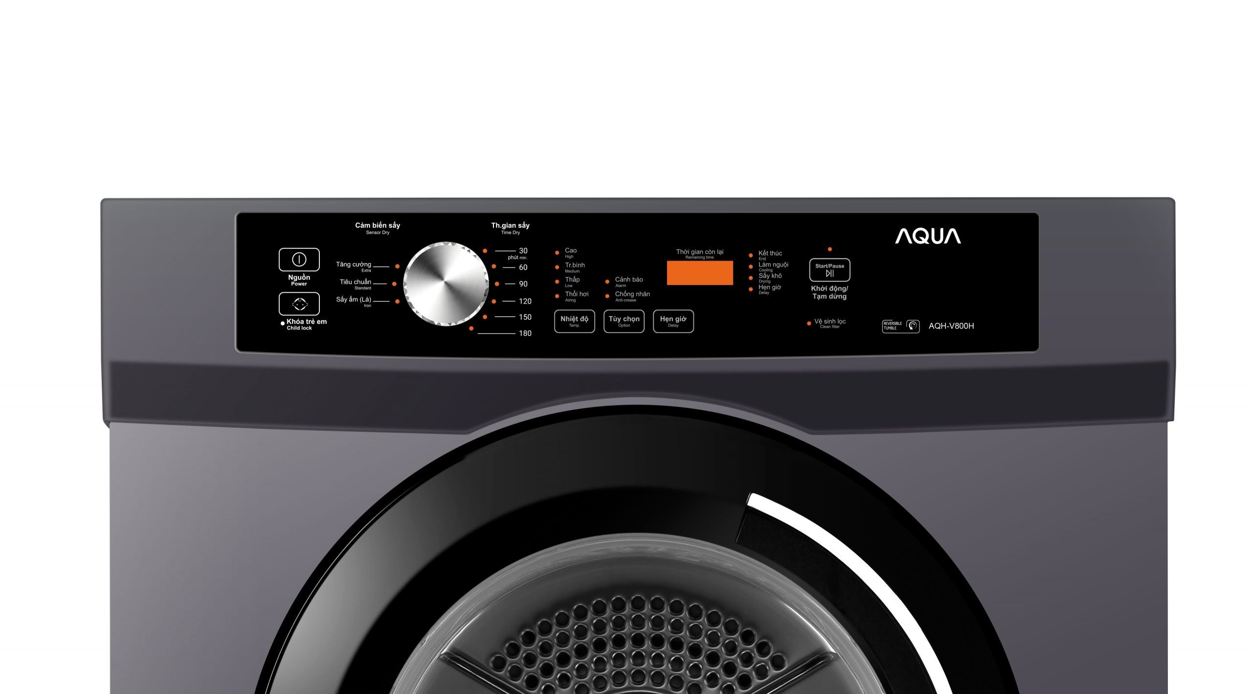 Máy sấy thông hơi 8kg Aqua AQH-V800H.SS