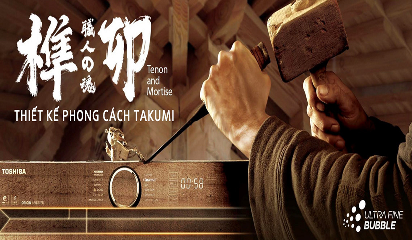 M&aacute;y giặt Toshiba Inverter 8.5 Kg TW-BK95G4V(WS) - Thiết kế theo phong c&aacute;ch Takumi của Nhật Bản