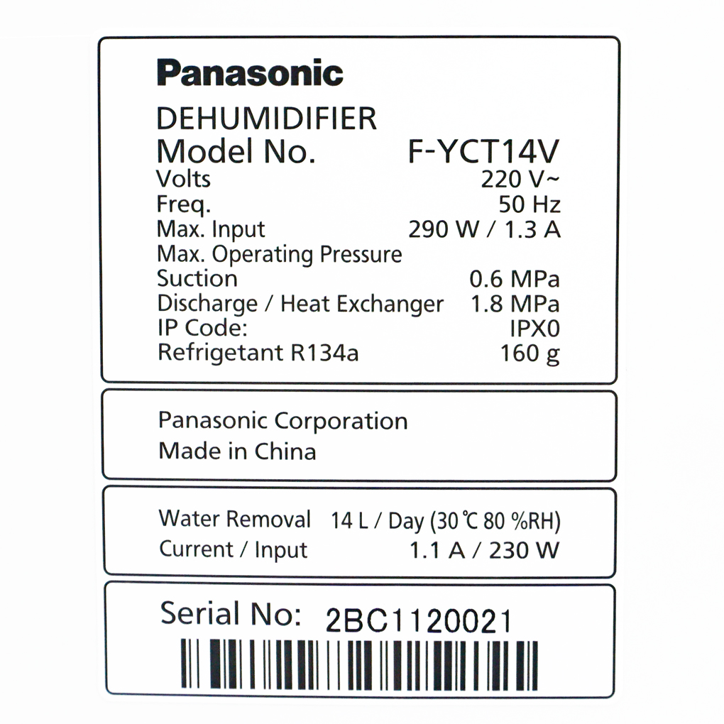 Máy hút ẩm Panasonic F-YCT14V
