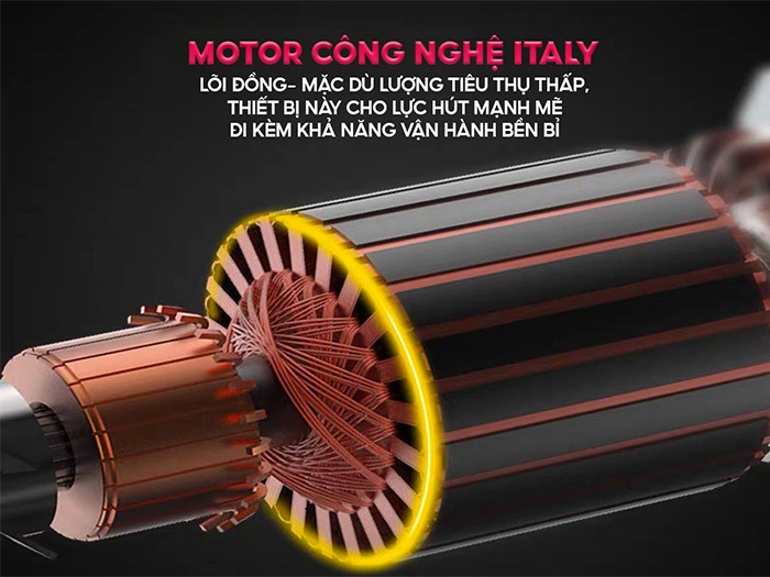 Công suất 1200W mang lại lực hút mạnh mẽ