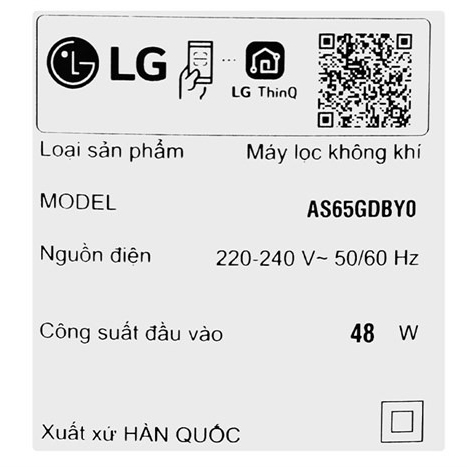 Lọc không khí LG PuriCare 360 Alpha Double AS65GDBY0 - Phòng 61.2m2