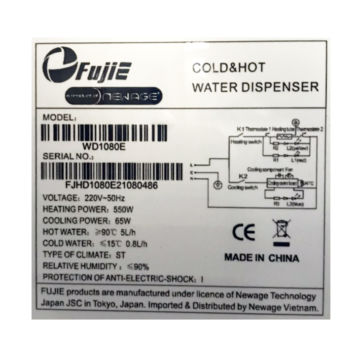 Cây nước nóng lạnh để bàn mini FujiE WD1080E