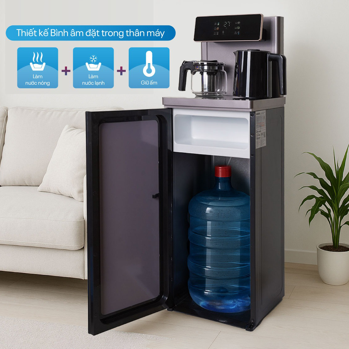 Cây nước nóng lạnh kết hợp bàn pha trà, cafe FujiE TB245