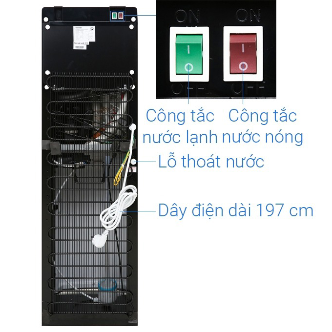 Cây nước nóng lạnh Toshiba RWF-W1669BV(K1), bình âm