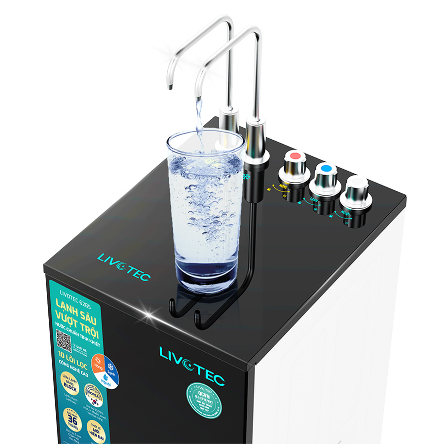 Máy lọc nước nóng lạnh nguội Karofi Livotec 628S, 10 lõi lọc