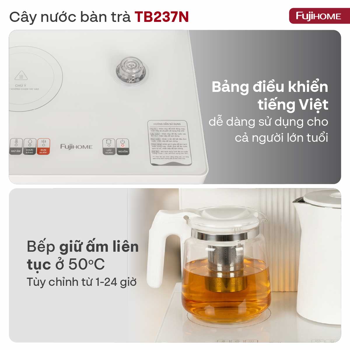 Màn hình cảm ứng đa màu sắc và giao diện tiếng Việt