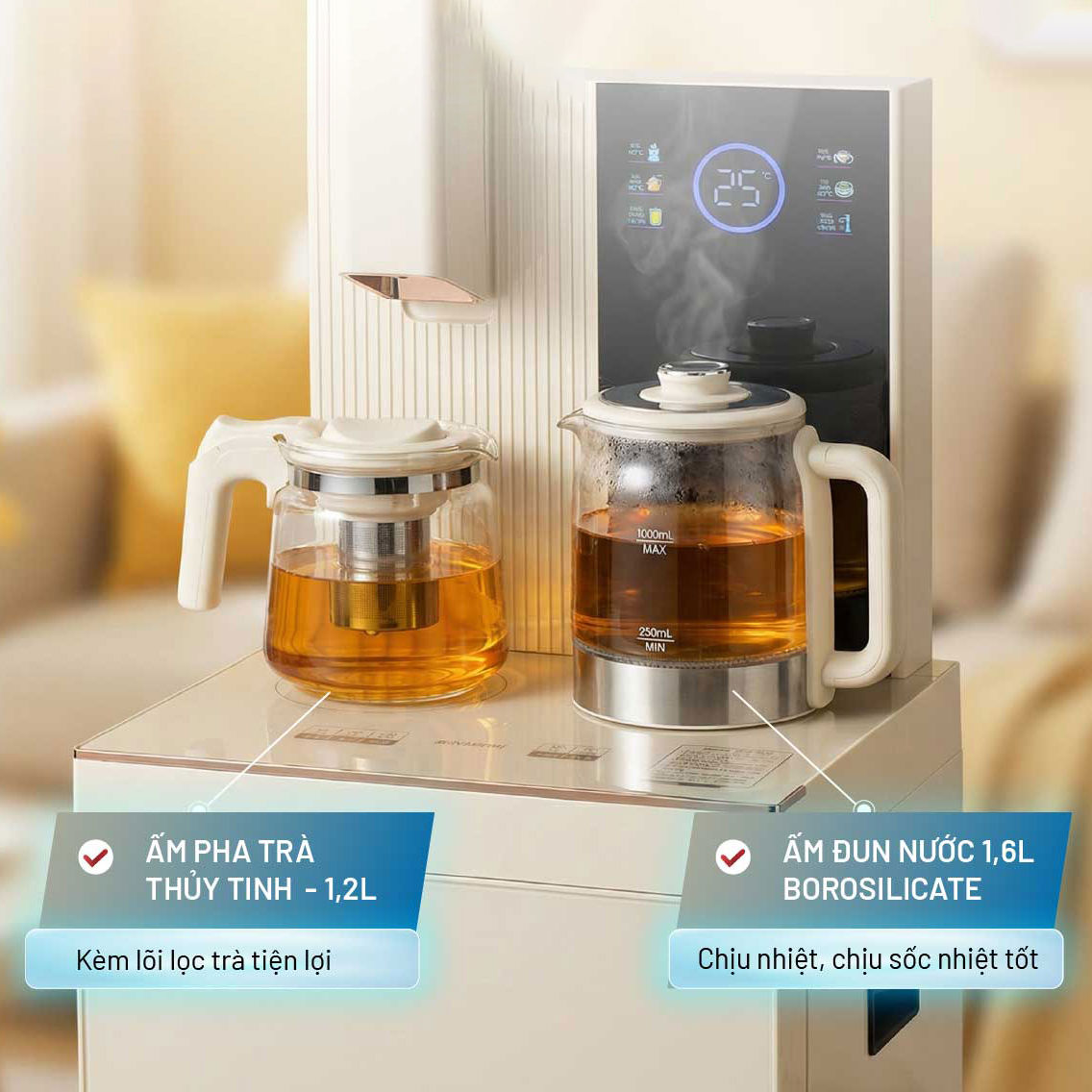 Cây nước có ngăn khử khuẩn UV Fujihome TB238N-UV