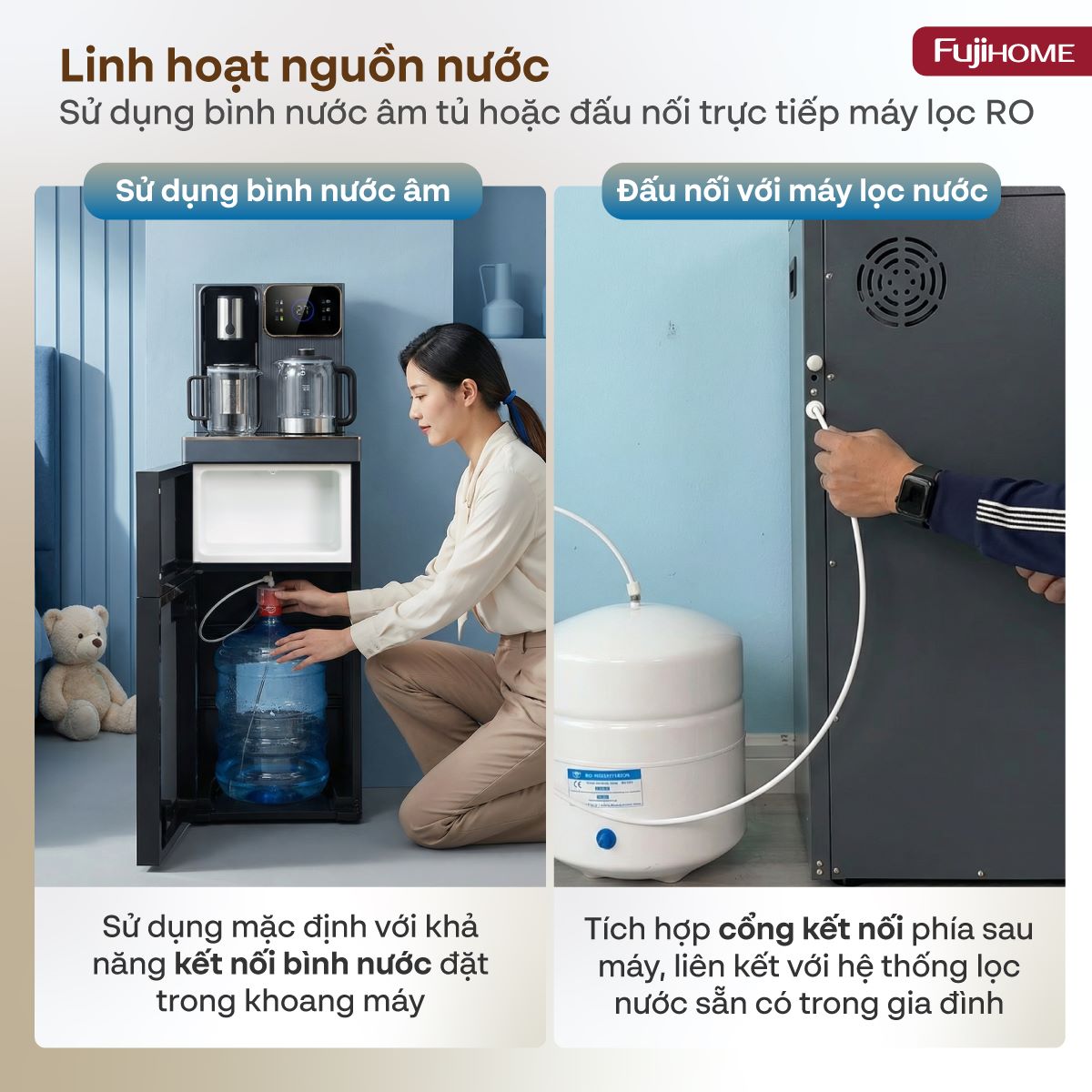 Khả năng làm lạnh và kết nối nguồn nước linh hoạt