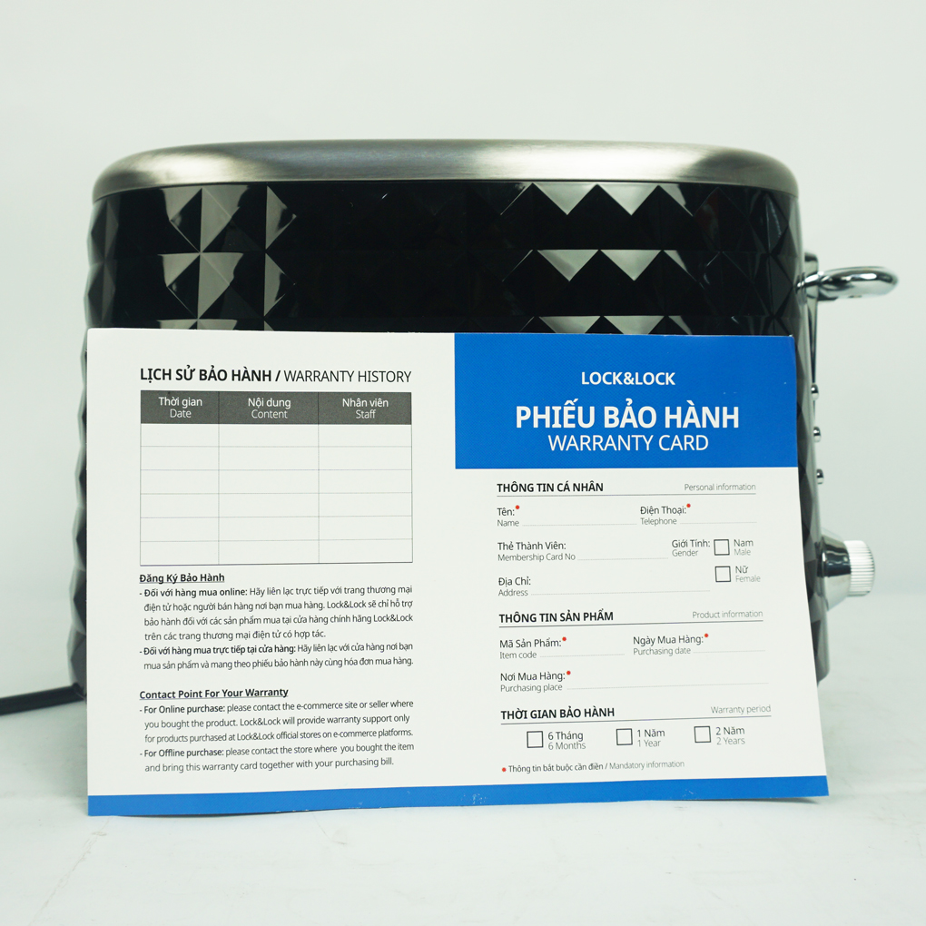 Máy nướng bánh mì LOCK &amp; LOCK 222BLK