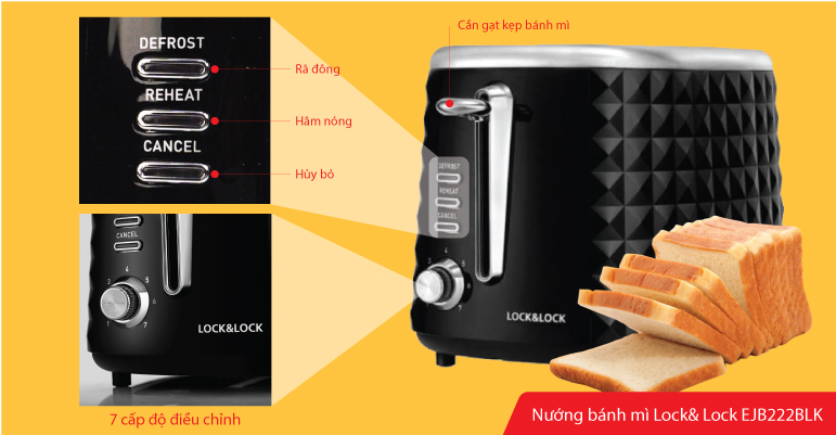 Nướng Bánh Mì Lock& Lock EJB222BLK