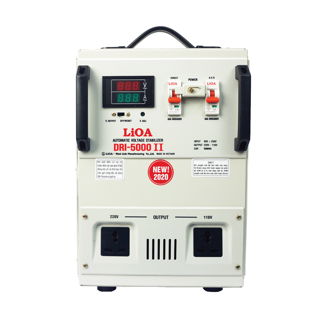 Ổn áp Lioa DRI-5000II dải 90-250V công suất 2700W