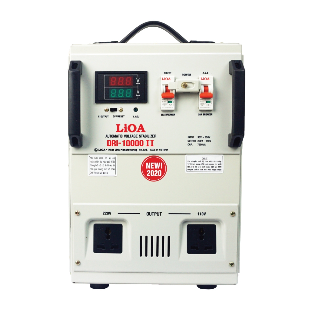 Ổn áp Lioa DRI-10000II dải 90-250V công suất 5400W