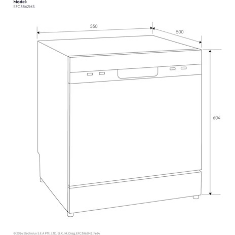 Máy rửa bát mini Electrolux EFC3862MS - 8 bộ Châu Âu