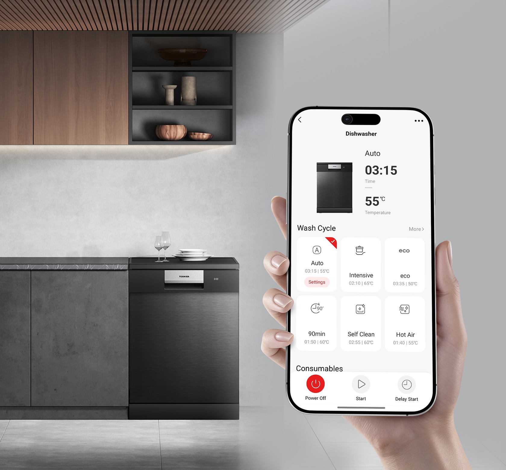 Máy Rửa Bát Toshiba Originclean™ DW-15F7(G)-VN