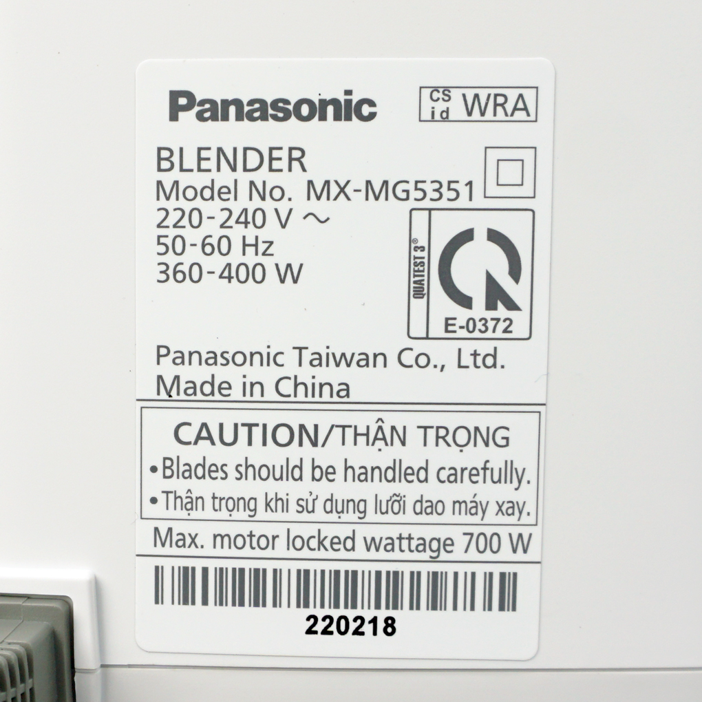 Máy xay sinh tố Panasonic MX-MG5351WRA