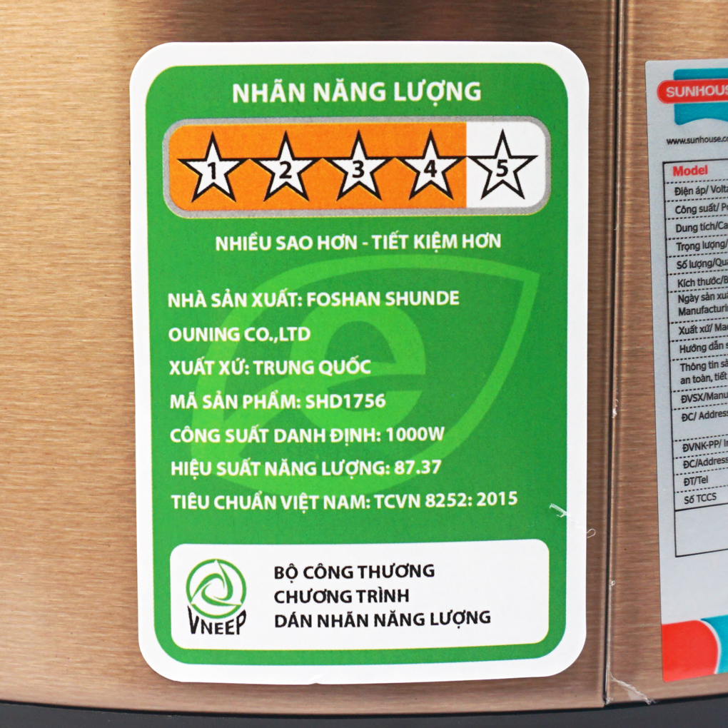 Nồi áp suất điện 6L Sunhouse SHD1756