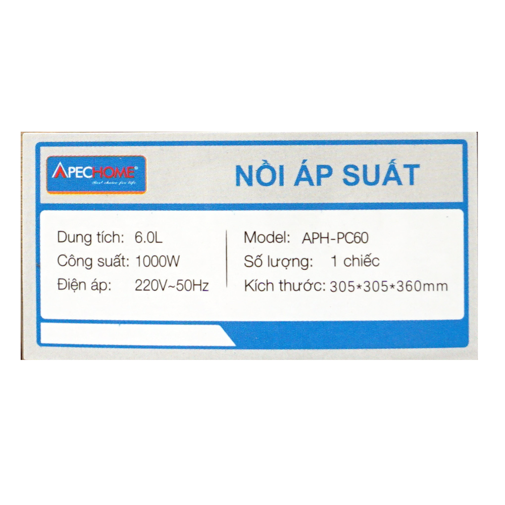 Nồi áp suất điện 6L ApecHome APH-PC60