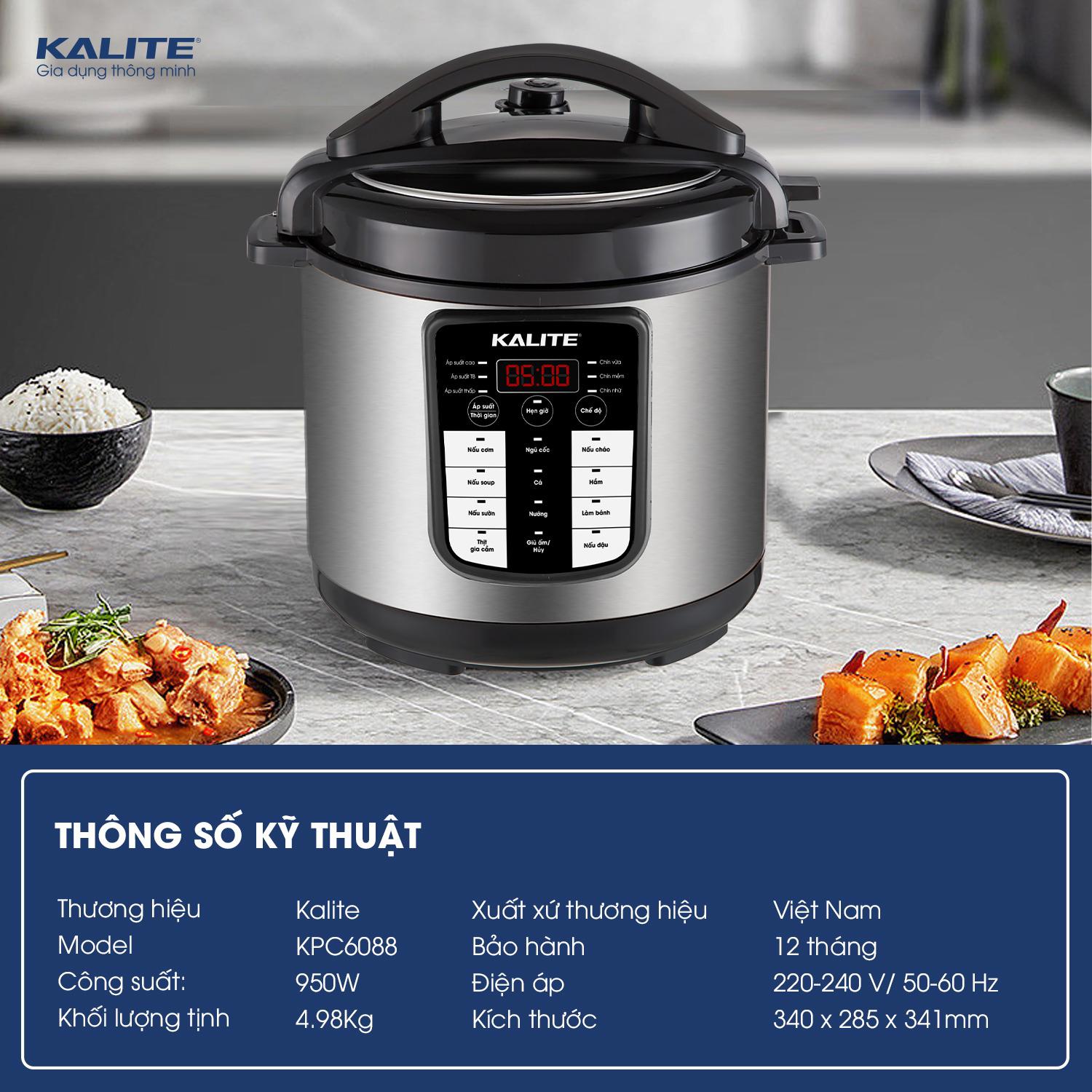 Nồi áp suất điện Kalite 6 lít KPC6088
