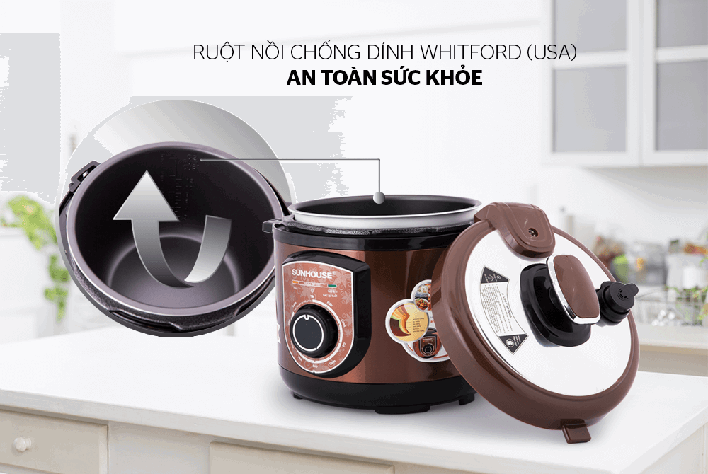 Nồi áp suất điện 5L Sunhouse SHD1550