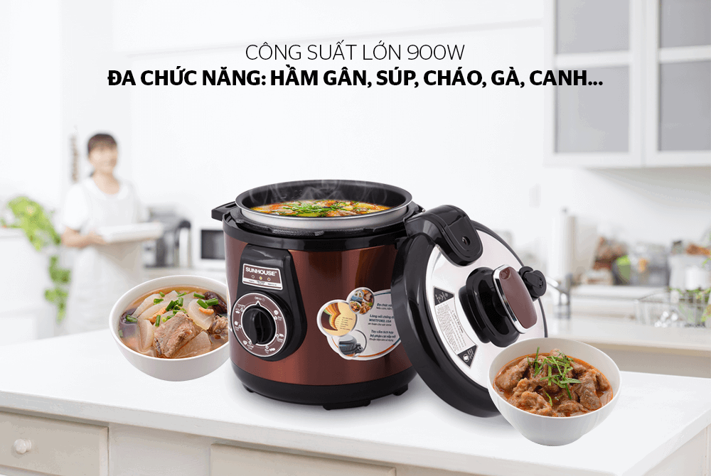 Nồi áp suất điện 5L Sunhouse SHD1550