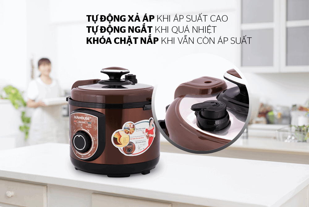 Nồi áp suất điện 5L Sunhouse SHD1550