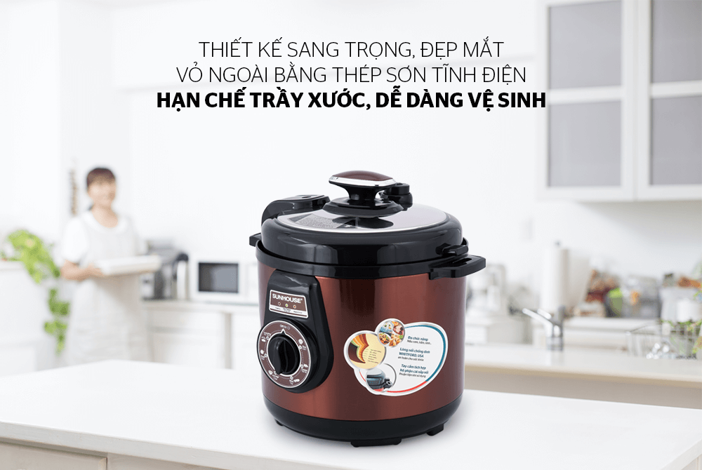 Nồi áp suất điện 6L Sunhouse SHD1562