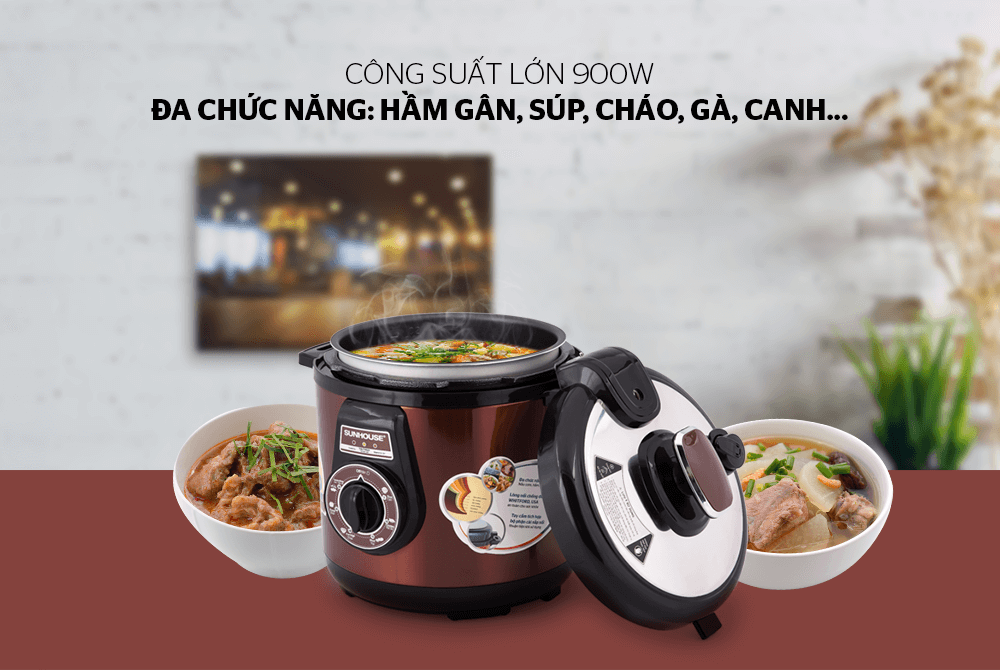 Nồi áp suất điện 6L Sunhouse SHD1562