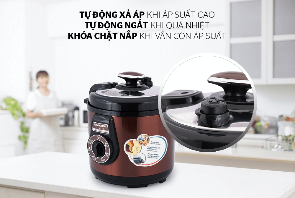 Nồi áp suất điện 6L Sunhouse SHD1562