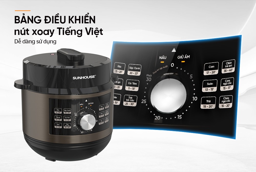 Nồi áp suất điện Sunhouse 6 lít SHD1656