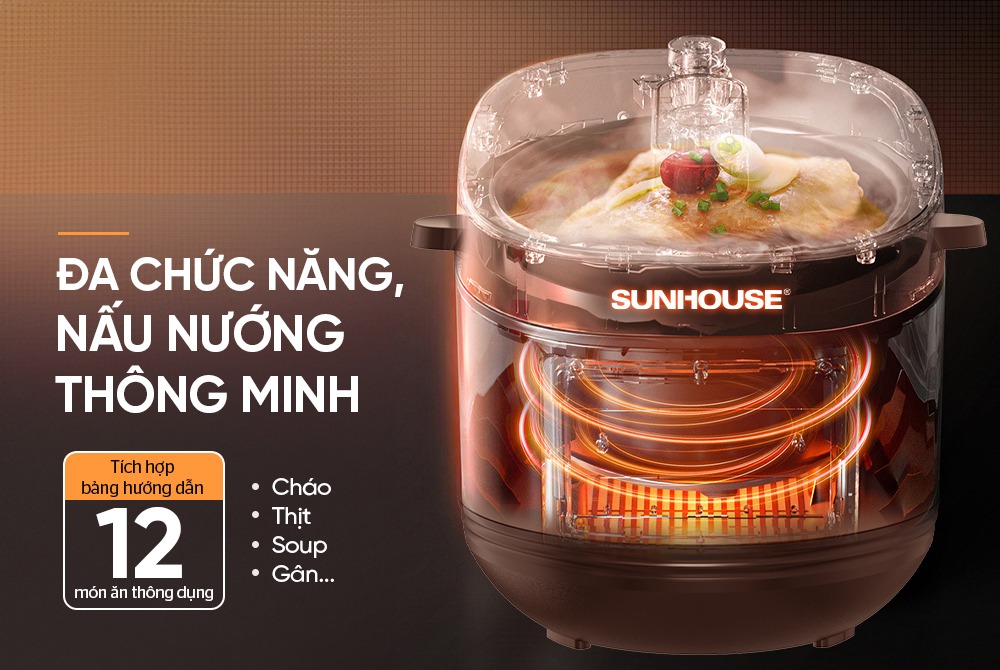 Nồi áp suất điện Sunhouse 6 lít SHD1656