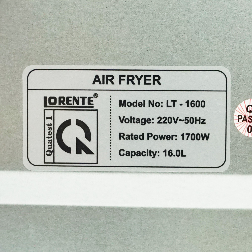 Nồi chiên không dầu 16L Lorente LT-1600