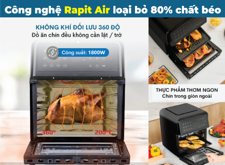 C&ocirc;ng nghệ Rapit Air loại bỏ 80% chất b&eacute;o