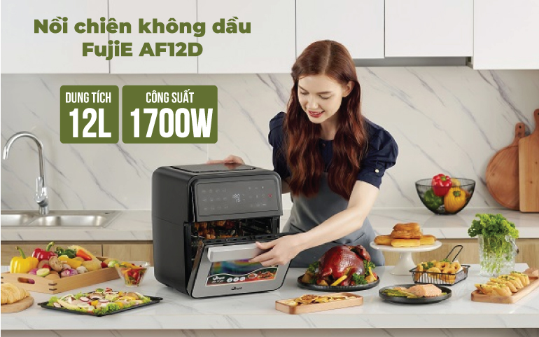 Nồi chi&ecirc;n kh&ocirc;ng dầu FujiE AF12D