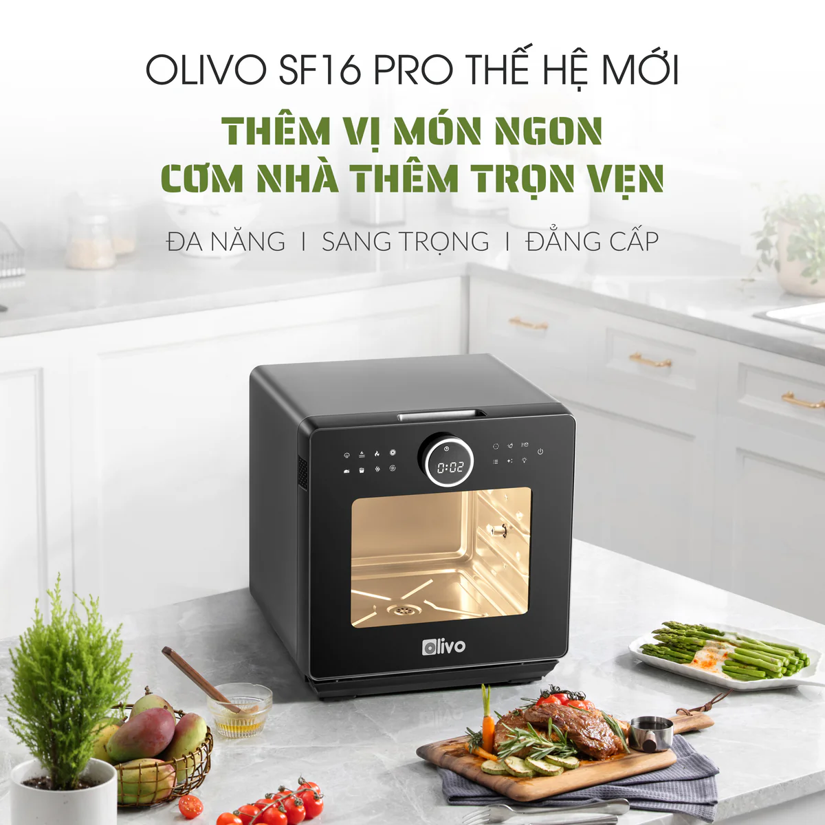 Nồi Chiên Hấp Đa Năng OLIVO SF16 PRO