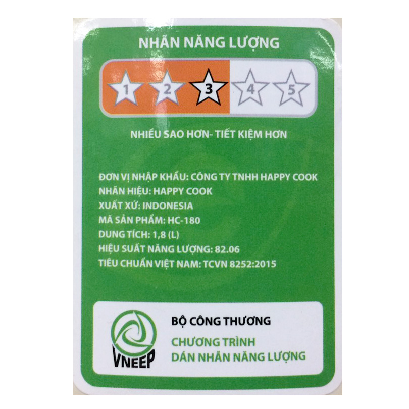 Nồi Cơm Điện Nắp Gài 1,8 Lít Happycook HC-180A