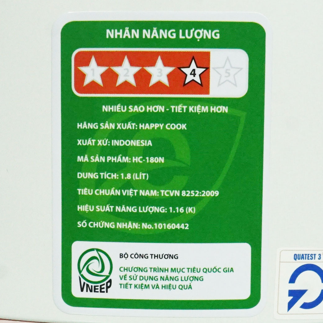 Nồi cơm điện 1,8 lít Happycook HC-180N