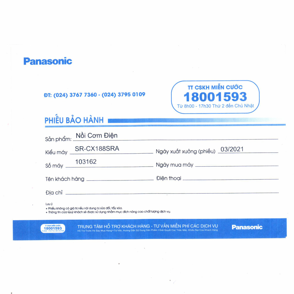 Nồi cơm điện tử Panasonic 1,8 lít SR-CX188SRA