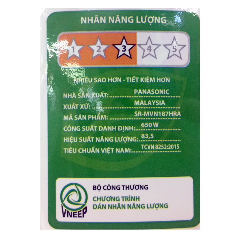 Nồi cơm điện 1.8 lít Panasonic SR-MVN187HRA