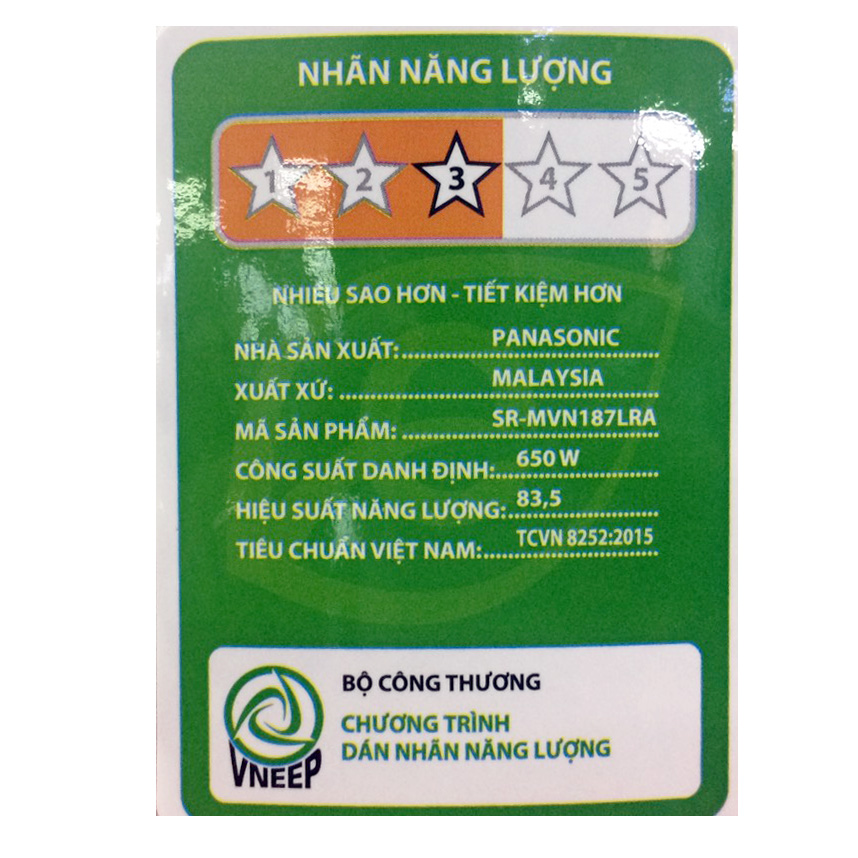 Nồi cơm điện 1.8 lít Panasonic SR-MVN187LRA