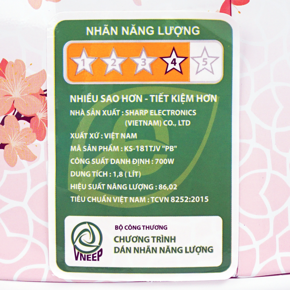 Nồi cơm điện 1.8 lít Sharp KS-181TJV - PB