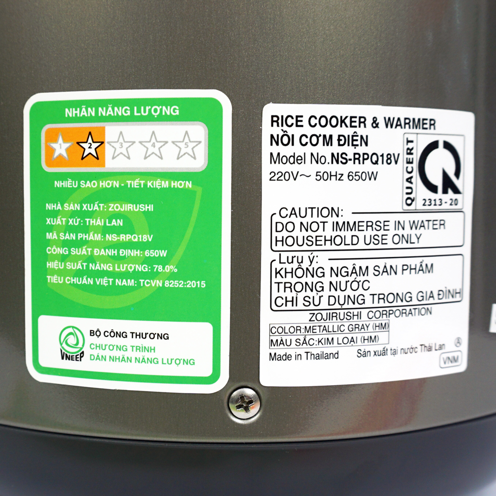 Nồi cơm điện 1.8L Zujizushi NS-RPQ18V