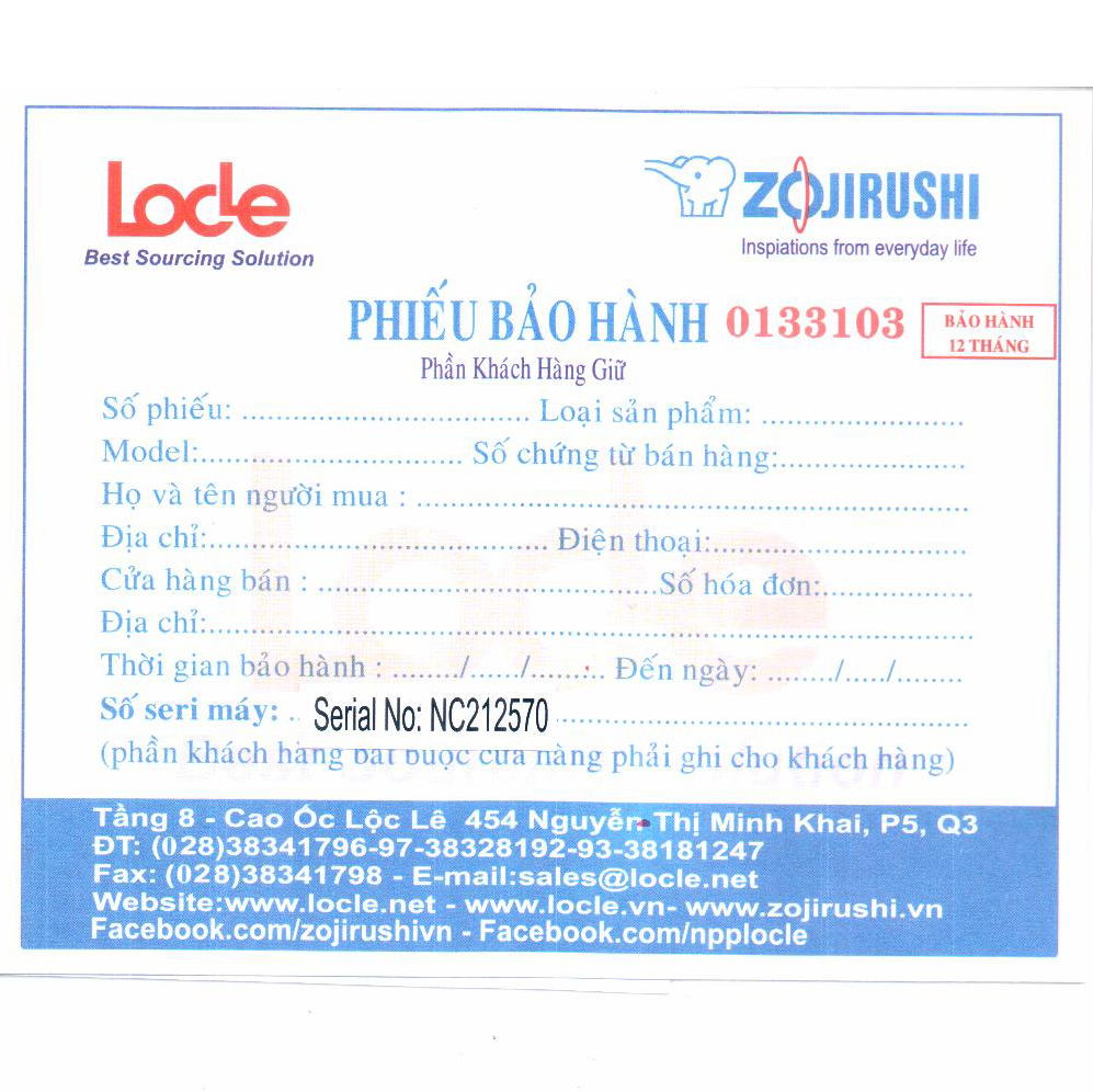 Nồi cơm điện 1.8L Zujizushi NS-RPQ18V