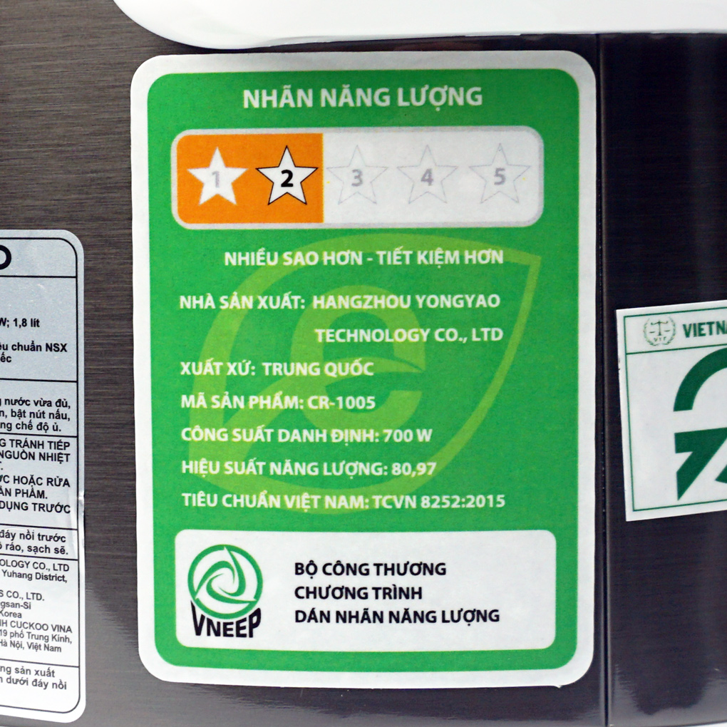 Nồi cơm điện 1.8 lít Cuckoo CR1005