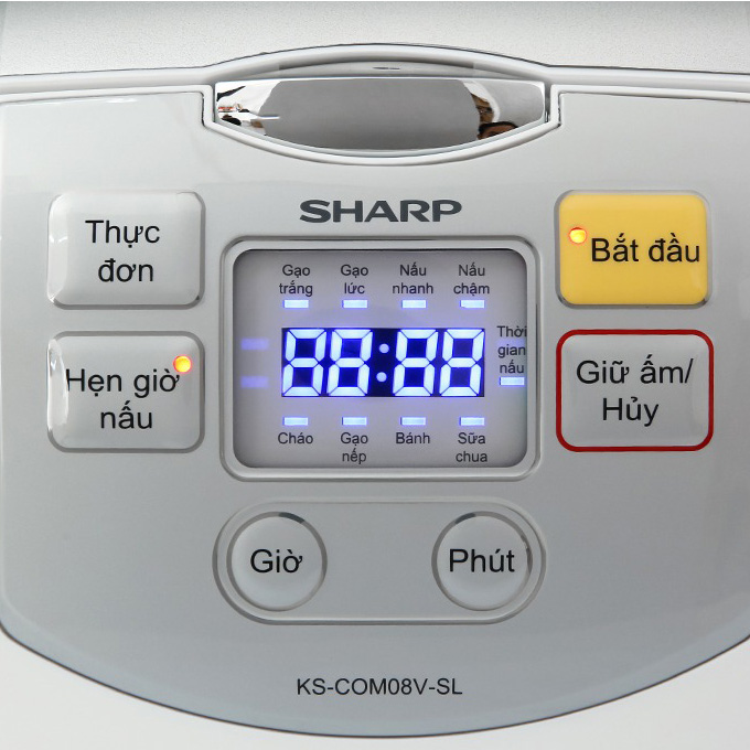 Nồi cơm điện tử Sharp 0.72 lít KS-COM08V-SL