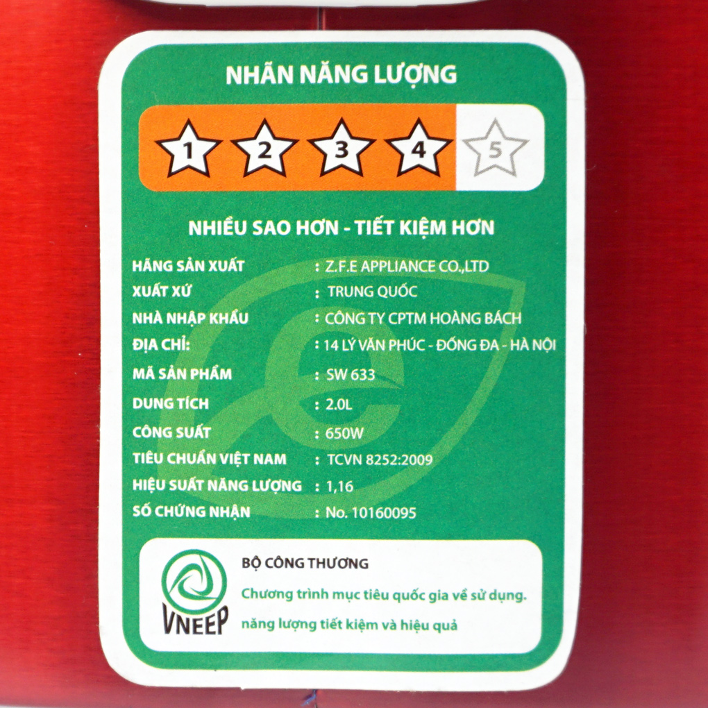 Nồi cơm điện 2 lít Sowun SW633