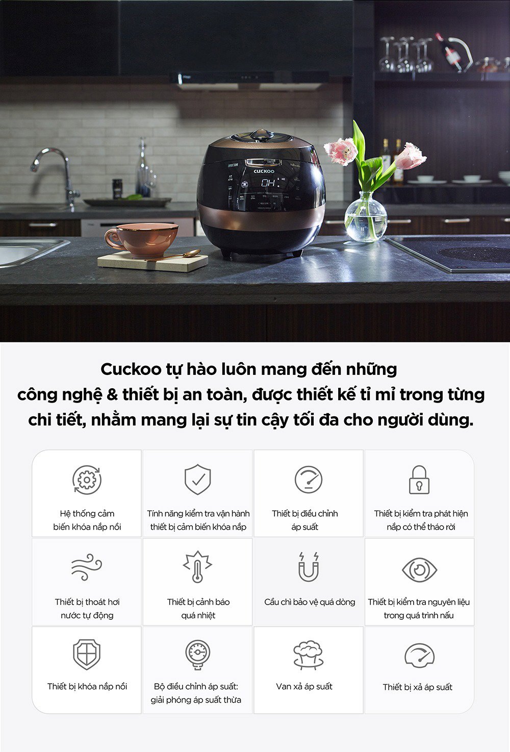 Nồi cơm điện cao tần Cuckoo 1.8 lít CRP-AHXB1008F