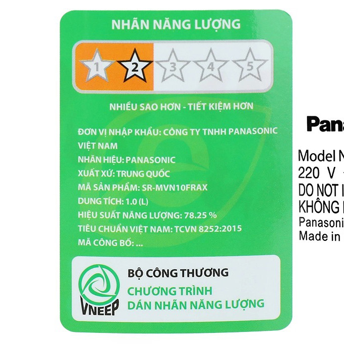 Nồi cơm điện Panasonic 1L SR-MVN10FRAX